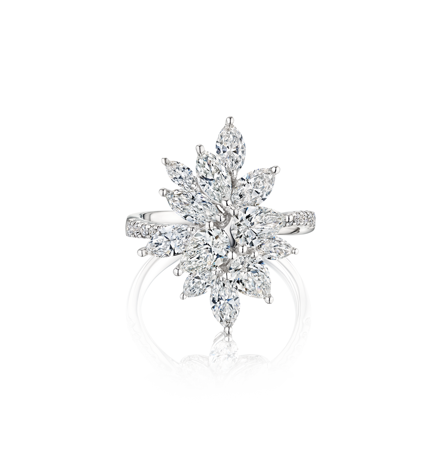 Sabel Collection White Gold Cluster Diamond Ring